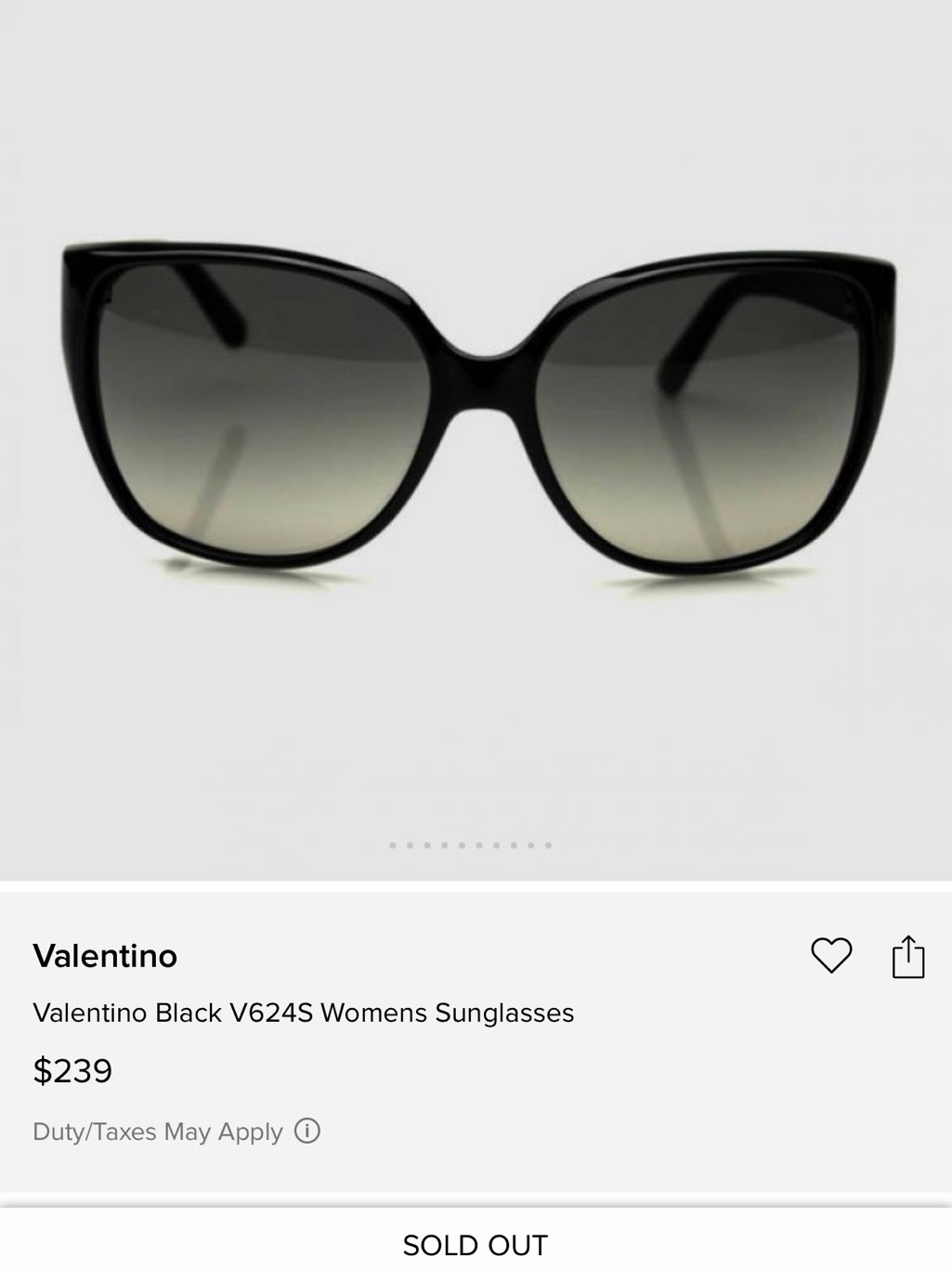 Valentino Black V624s Sunglasses